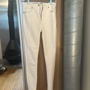 Abercrombie super skinny high rise white jeans
